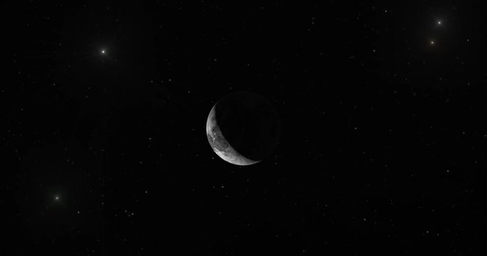 Crescent Moon, This VDO or footage use for put a text, logo, advertising or background and etc. 