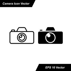 Camera Icon in trendy flat style isolated on white background.