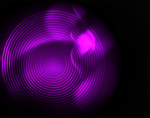 Shiny neon geometric waves template