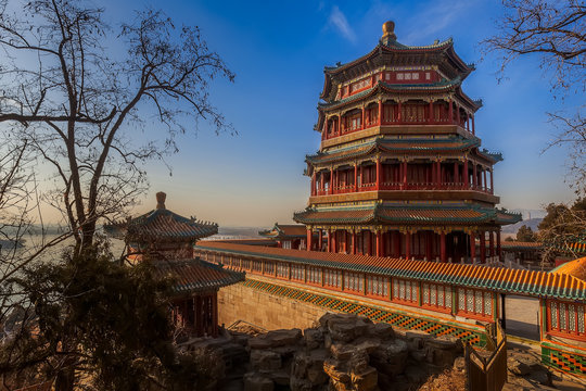 The Summer Palace in Beijing with blue sky
