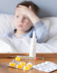 sick child in the hospital ward