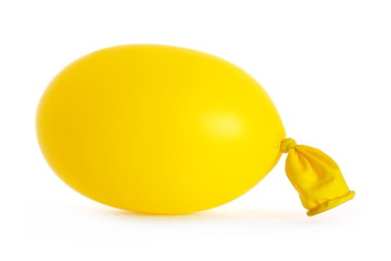 Yellow balloon isolated on white background