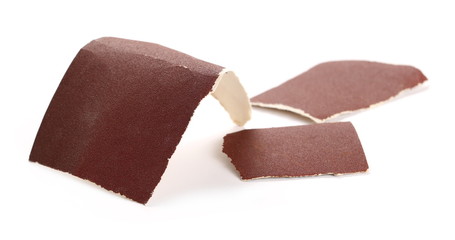 Emery paper, sandpaper isolated on white
