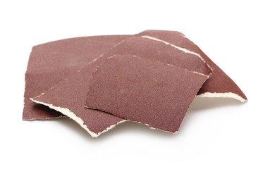 Emery paper, sandpaper isolated on white