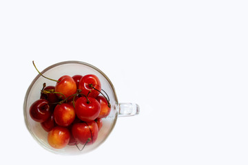 Orange and red sweet cherry isolated on white background 3