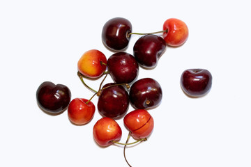 Orange and red sweet cherry isolated on white background 10