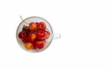 Orange and red sweet cherry isolated on white background 5
