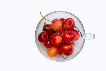 Orange and red sweet cherry isolated on white background 6