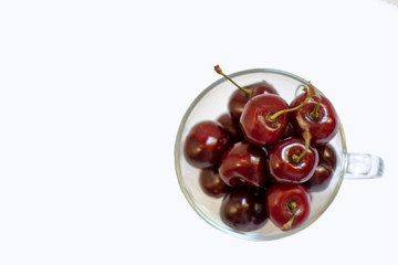 Red sweet cherry isolated on white background 9