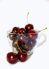 Red sweet cherry isolated on white background 5