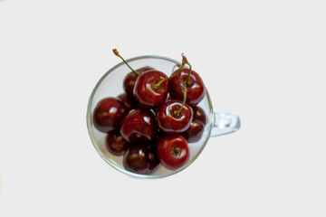 Red sweet cherry isolated on white background 10