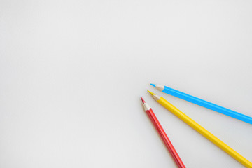 Three nice pencils on gray background