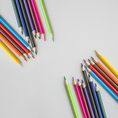 Heaps of colored pencils