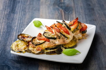 grilled chicken breast with vegetables
