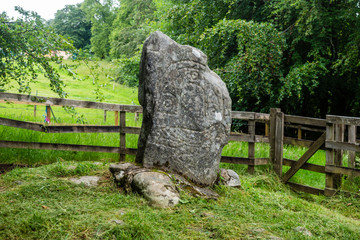 Clach an Tiompain or The Eagle Stone is a small Class I Pictish stone located on a hill on the northern outskirts of Strathpeffer in Easter Ross, Scotland.