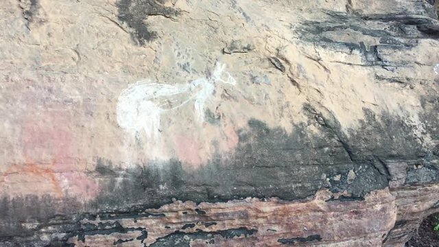 Aboriginal Rock Paintings at Burrungkuy Nourlangie rock art site in Kakadu National Park Northern Territory of Australia