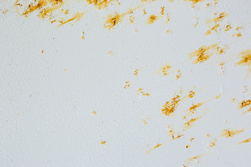 White Rust Metal Decayed Crumpled Sheet Wide Background. Weathered Iron Rusty Isolated Metallic Texture. Corroded Steel Structure. Abstract Web Banner
