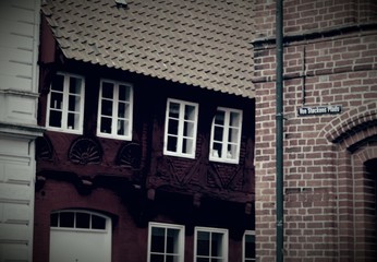 Fototapeta na wymiar Old buildings in Ribe, Denmark