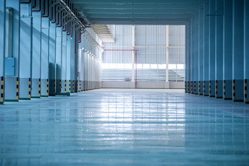 Interior of empty hall in factory