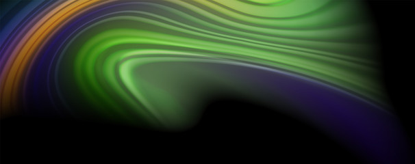 Modern rainbow liquid color flow colorful poster. Wave Liquid shape in black color background. Abstract composition