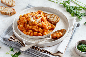 Indian chana masala or chickpea curry