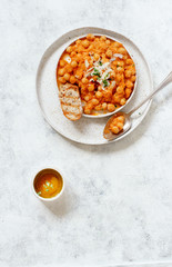 Indian chana masala or chickpea curry