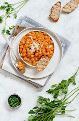 Indian chana masala or chickpea curry