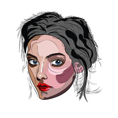 Portrait of young unknown lady