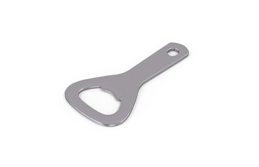 Blank bottle opener mock up template for branding presentation on isolated white background, 3d illustration
