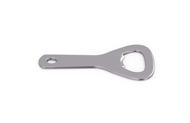 Blank bottle opener mock up template for branding presentation on isolated white background, 3d illustration