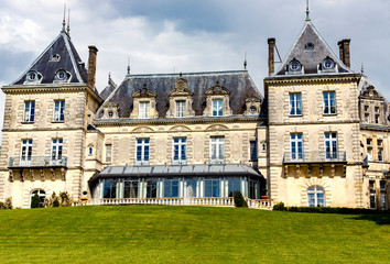  Ancient  castle Chateau de Mirambeau located in the region of Poitou - Charente.