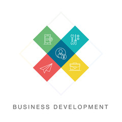 BUSINESS DEVELOPMENT LINE ICON SET
