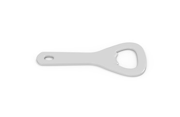 Blank bottle opener mock up template for branding presentation on isolated white background, 3d illustration
