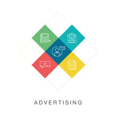 ADVERTISING LINE ICON SET