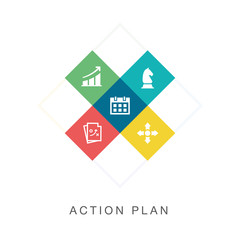 ACTION PLAN LINE ICON SET