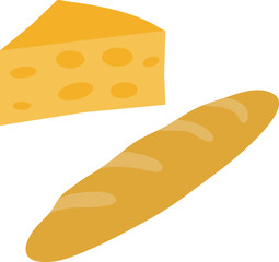 tasty cheese and loaf on a white background
