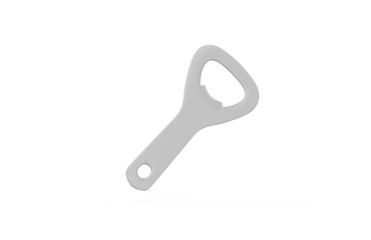 Blank bottle opener mock up template for branding presentation on isolated white background, 3d illustration