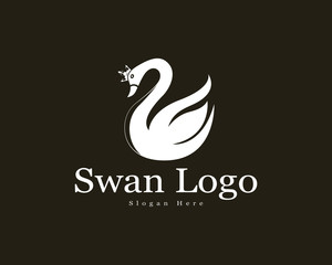 Swan logo Template vector icon illustration