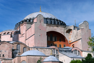 Fototapeta na wymiar A view of Hagia Sophia, now a museum, Istanbul Turkey