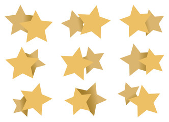 Double Stars Patterns Art Element Isolated on White