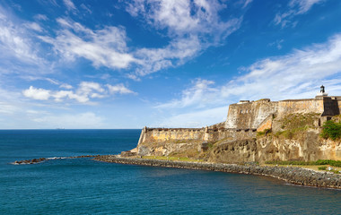 Fototapeta na wymiar Fortress the Castillo San Felipe del Morro in San Juan, Puerto Rico