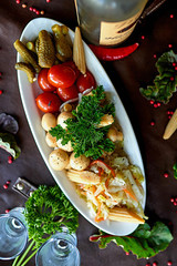 Pickles Russian snack plate