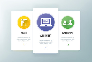 Tutoring Icons for Website and mobile app onboarding screens vector template stock illustration