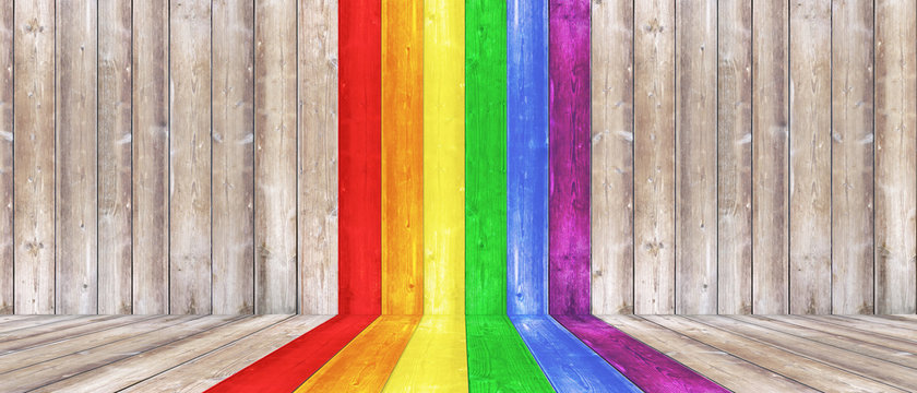 Wood texture background surface with LGBT natural pattern or white wood texture table top view. Grunge surface with wood texture background. Vintage timber texture background. Rustic table top view