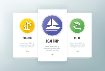 Tourism And Travel Icons for Website and mobile app onboarding screens vector template stock illustration