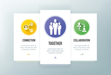 Teamwork Icons for Website and mobile app onboarding screens vector template stock illustration