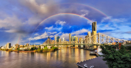 Fototapeta premium QLD Brisbane Story bridge rainbow pan