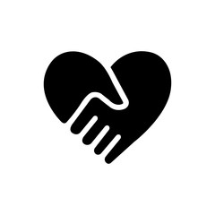 Handshake Forms The Heart Icon Vector Image and Illustration