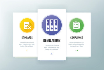 regulations Icons for Website and mobile app onboarding screens vector template stock illustration