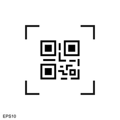 Scanning black round simple qarcode on phone screen icon, for interface concept elements, app ui ux web button logo.vector design
